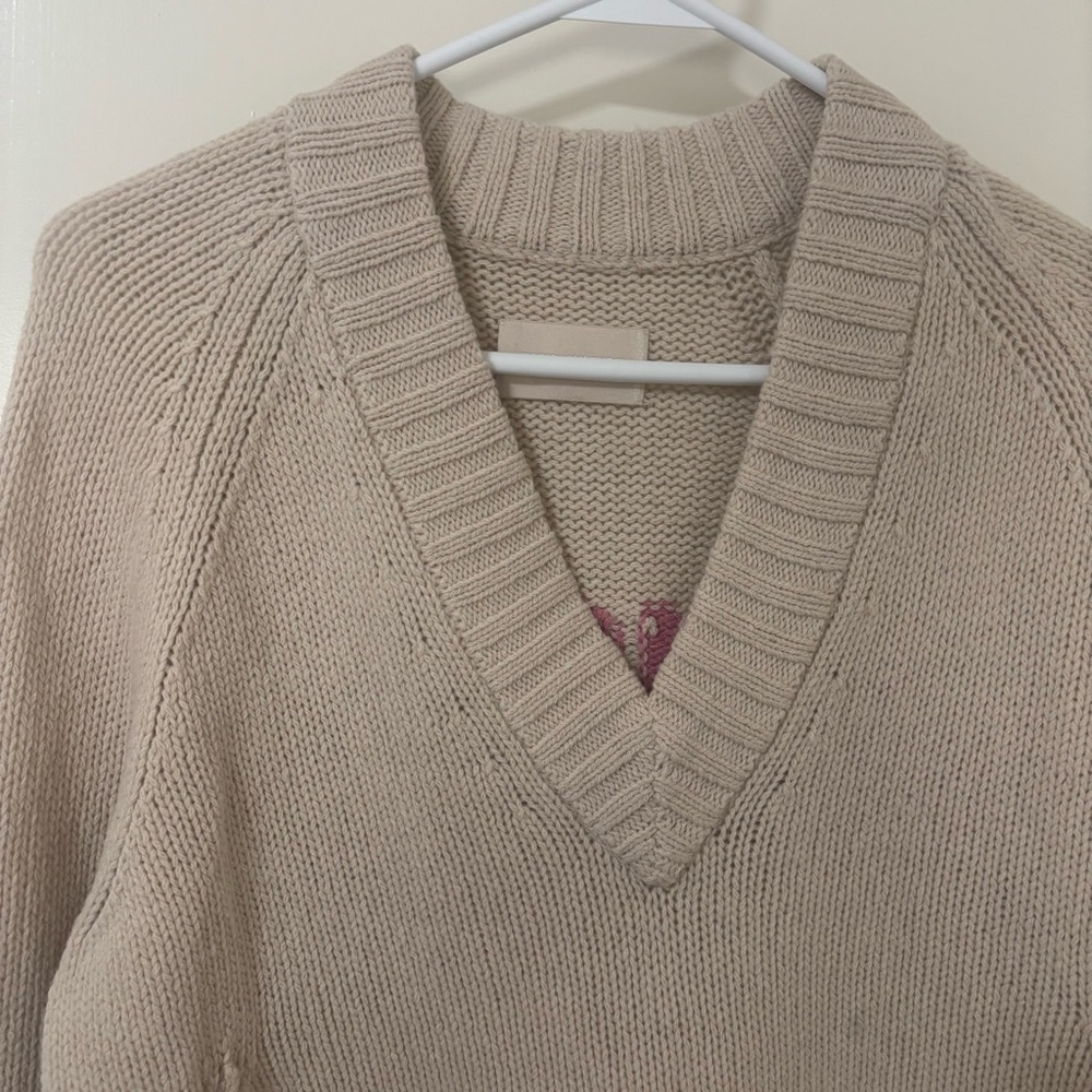 Zadig & Voltaire 100% merino wool Valmy we amour vneck sweater size S - Picture 4 of 15